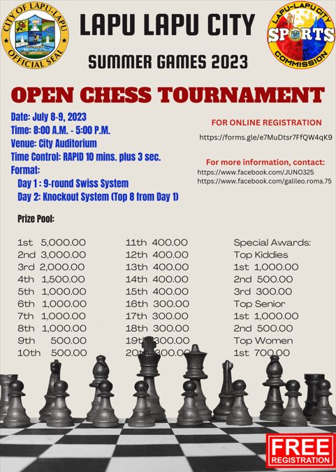 Tarlac City chess tourney registration ongoing - TARLAKENYO